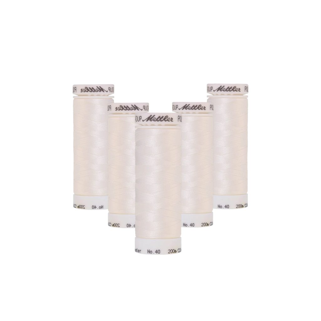 Amann/Mettler broderitråd – 5 rullar à 200 m vit