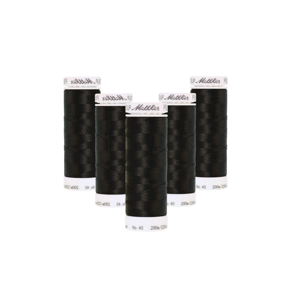 Amann/Mettler broderitråd – 5 rullar à 200 m svart
