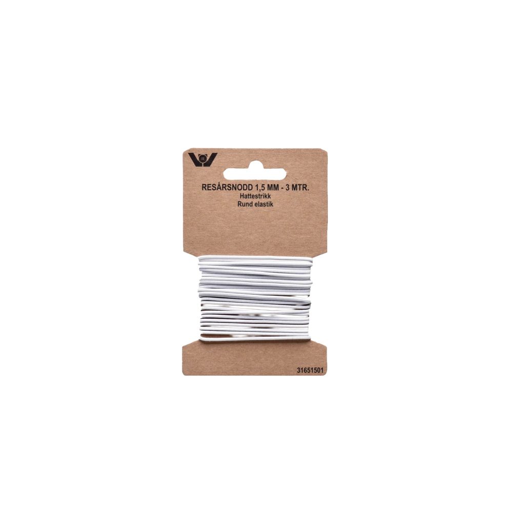 Resår 1,5 mm vit – 3 meter
