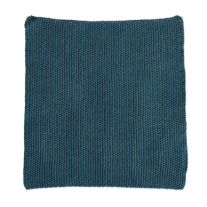 PURE - Karklud i strik – Lys Petroleum - 25x25 cm