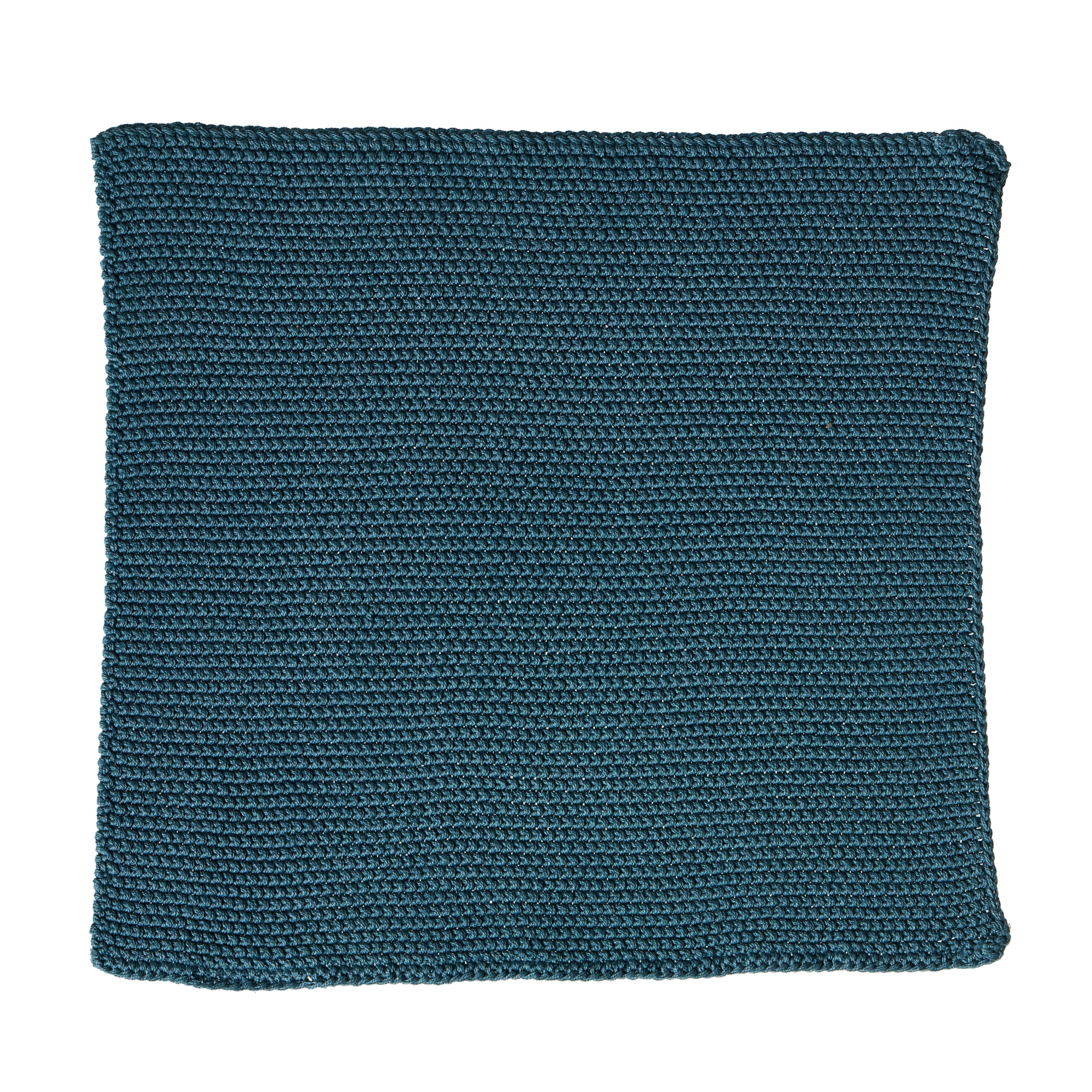 PURE - Karklud i strik – Lys Petroleum - 25x25 cm